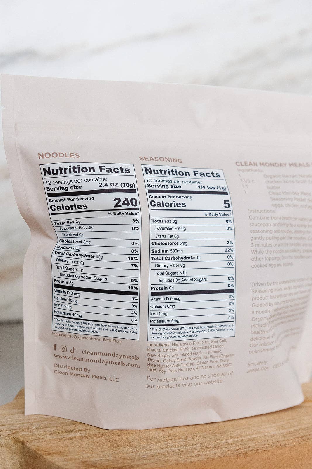 Clean Monday Meals - Organic Ramen Noodles