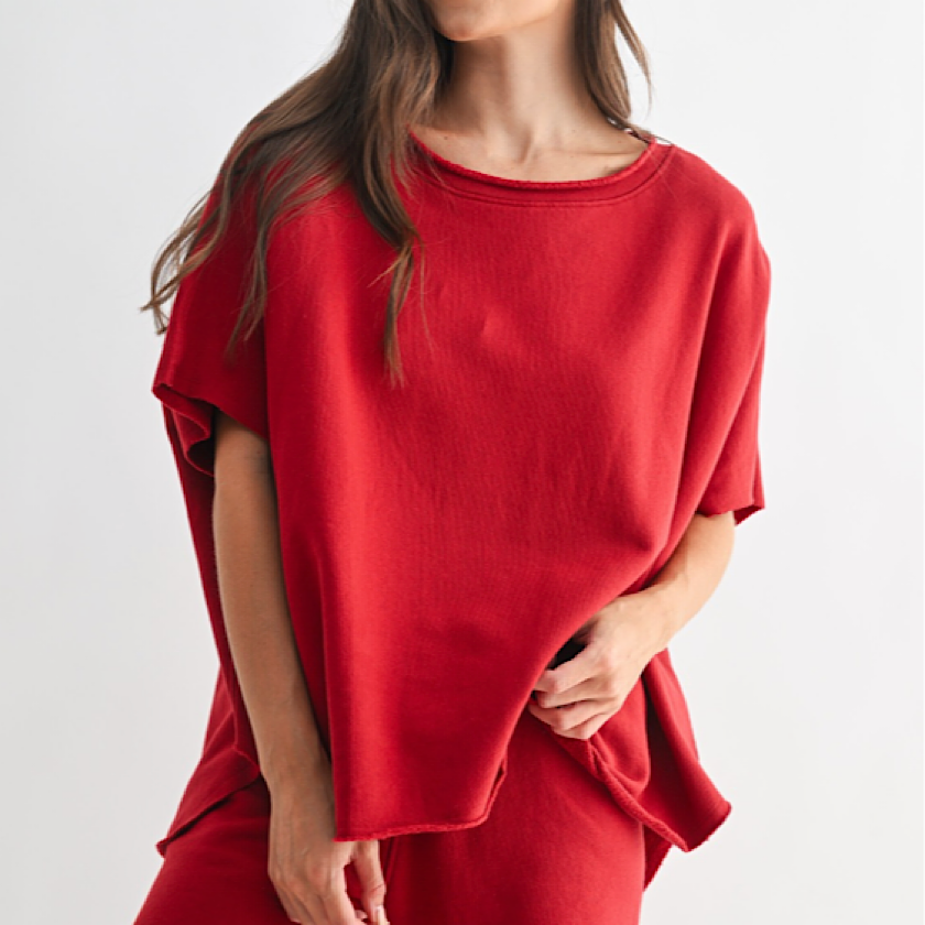 Malibu Vintage Dolman Top-Garnet