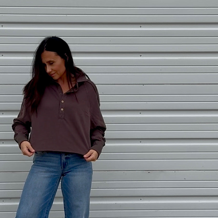 Marley Snap Cropped Sweatshirt