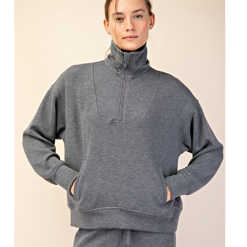 Heather Charcoal 1/4 Zip Pullover