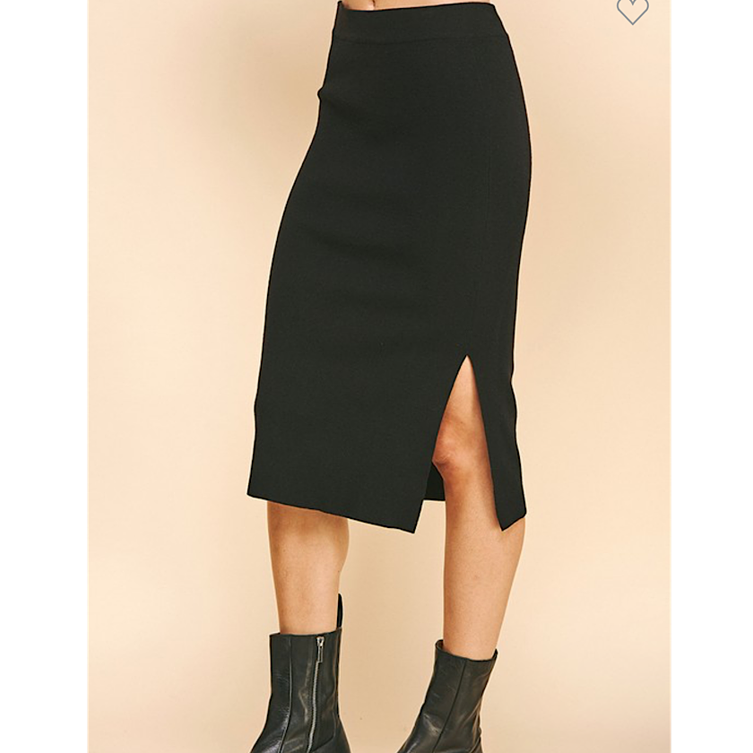 Black Sweater Midi Skirt