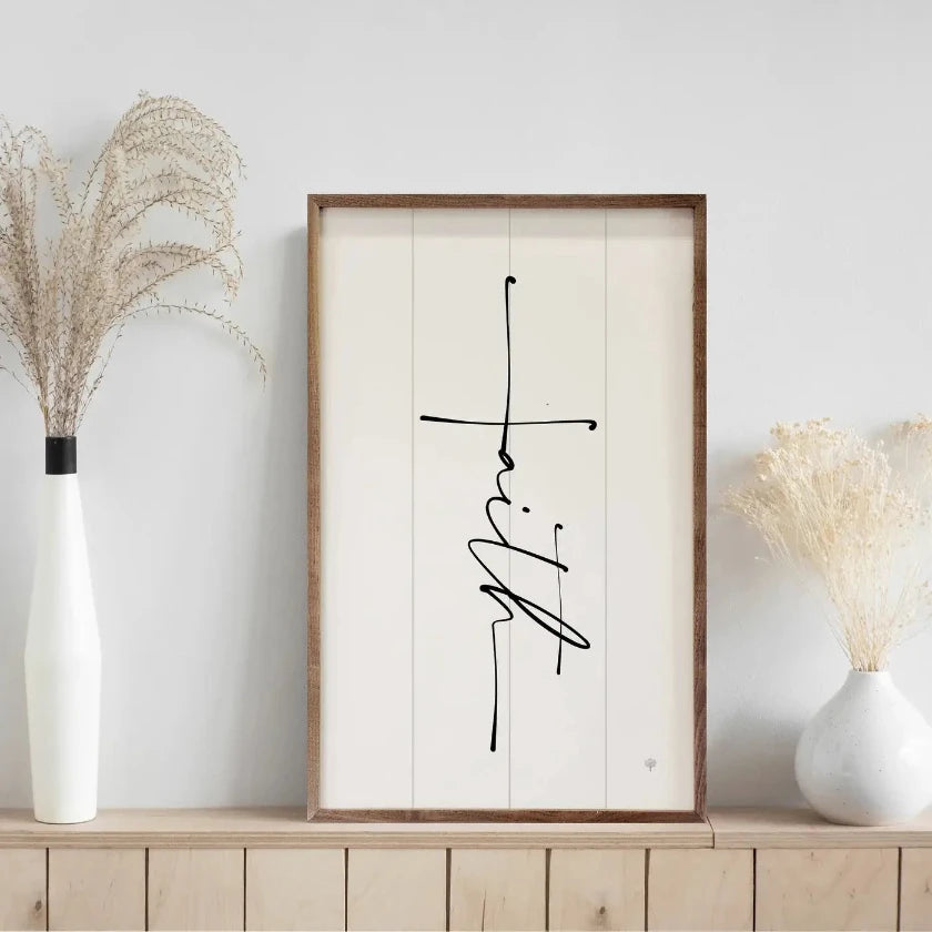 Faith Cross White Framed Art