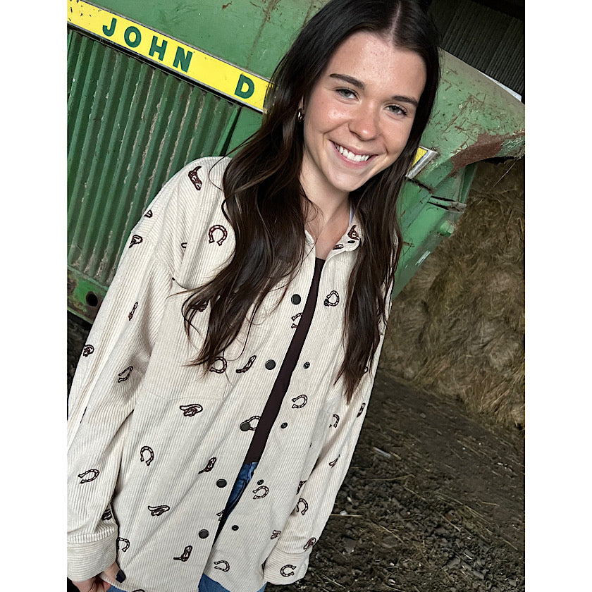 Cowgirl Embroidered Button Down