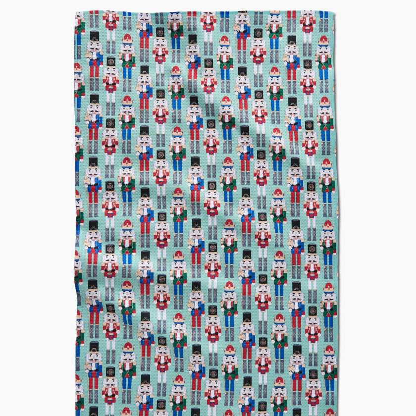 Patterned notebook with nutcracker design on a white background