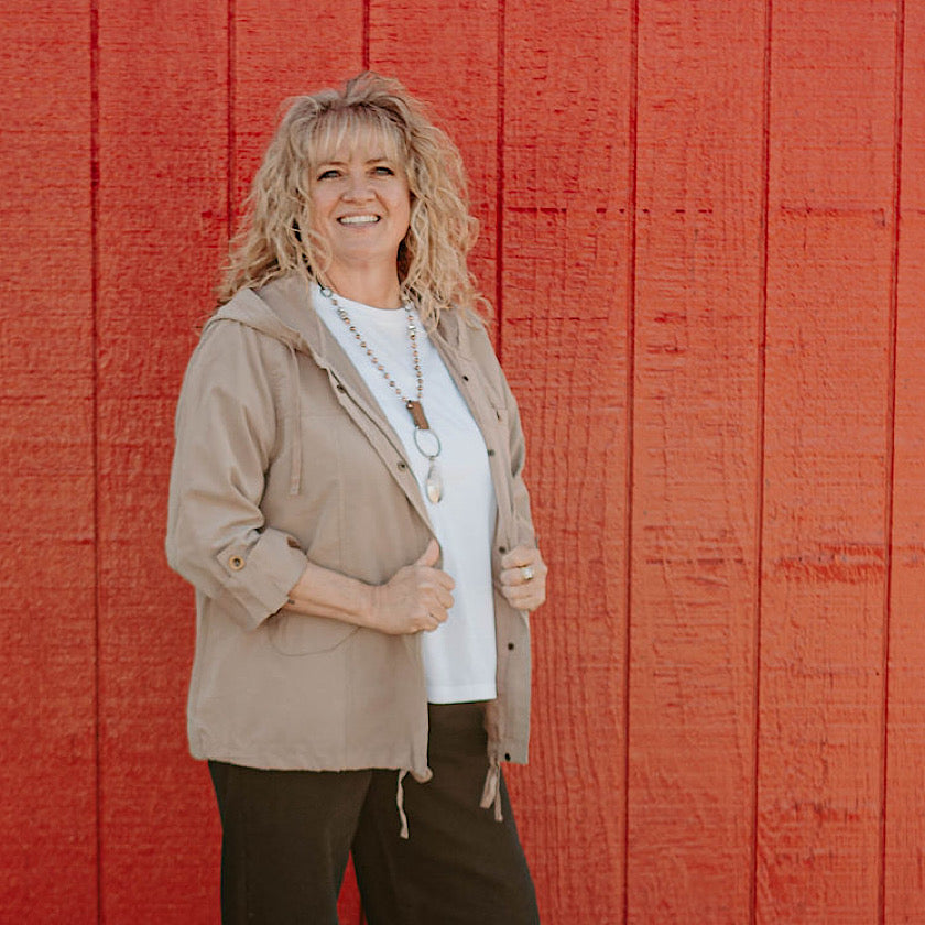 Mocha Snap Hooded Jacket