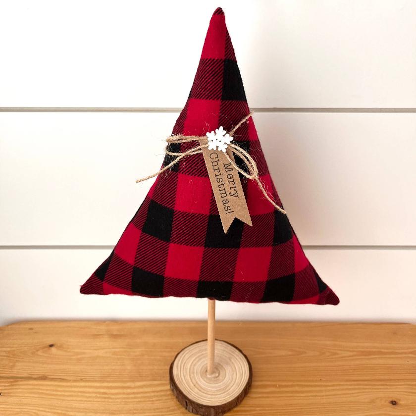 Fabric Buffalo Check Christmas Tree