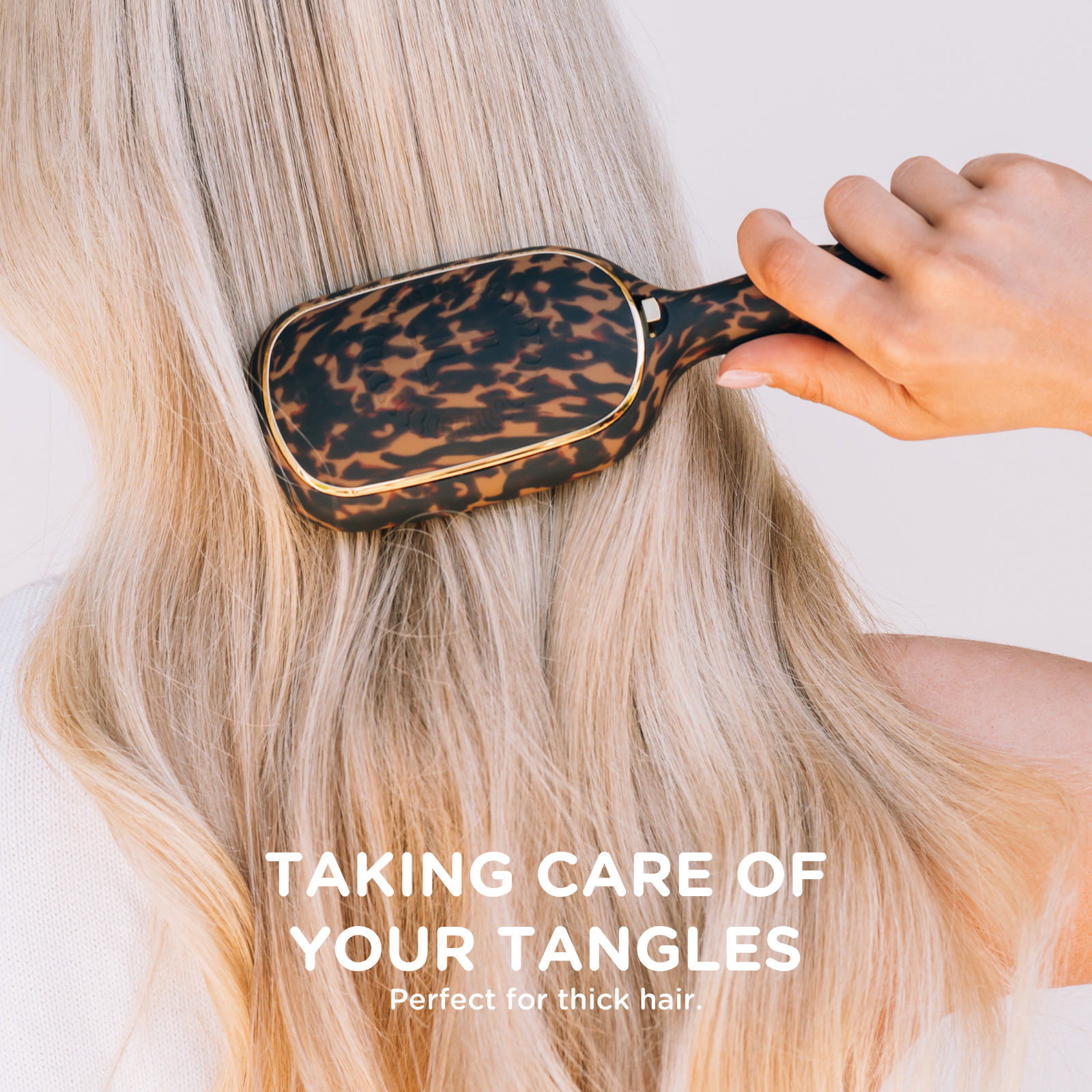 TELETIES - Detangler Hair Brush for Thick Hair - Tortoise