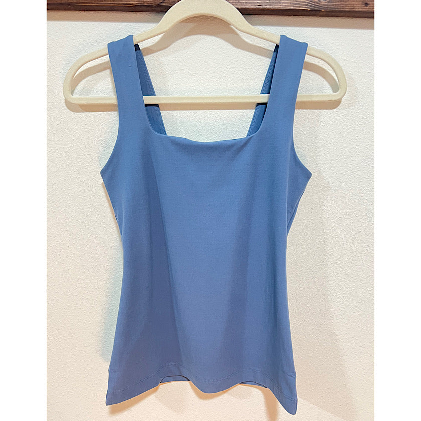 Paradise Blue Square Neckline Tank