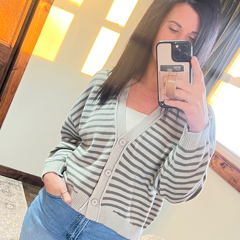Stripe Knit Cardigan
