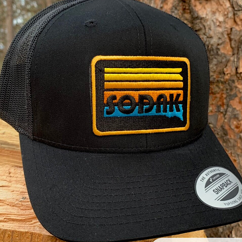 Sodak Sunset  Black Trucker Hat by Oh Geez! Design