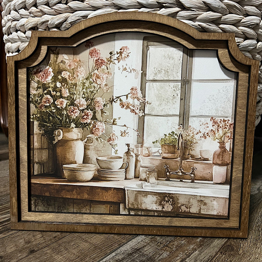 Provincial Rustic Kitchen Framed Art