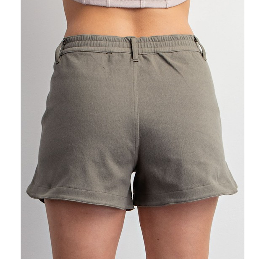 Dusty Olive Twill Shorts