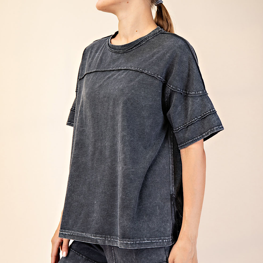 Black Mineral Washed Tee