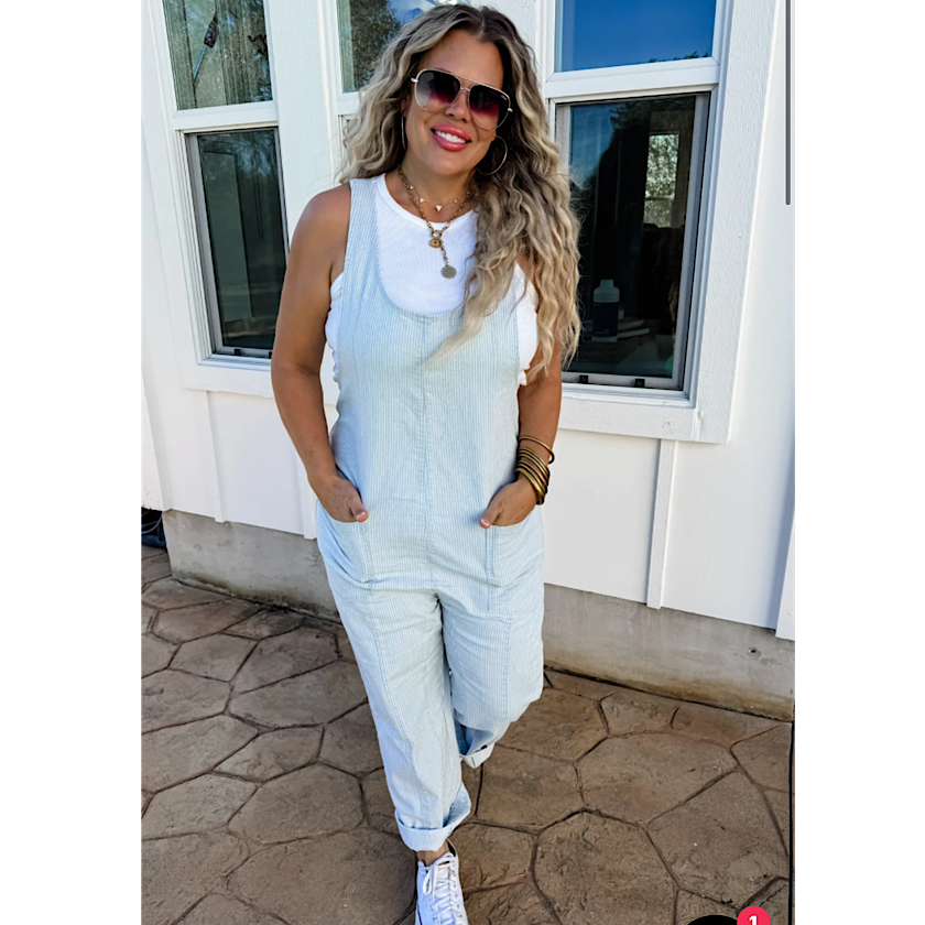 Blakeley Stripe Britte Romper Overalls