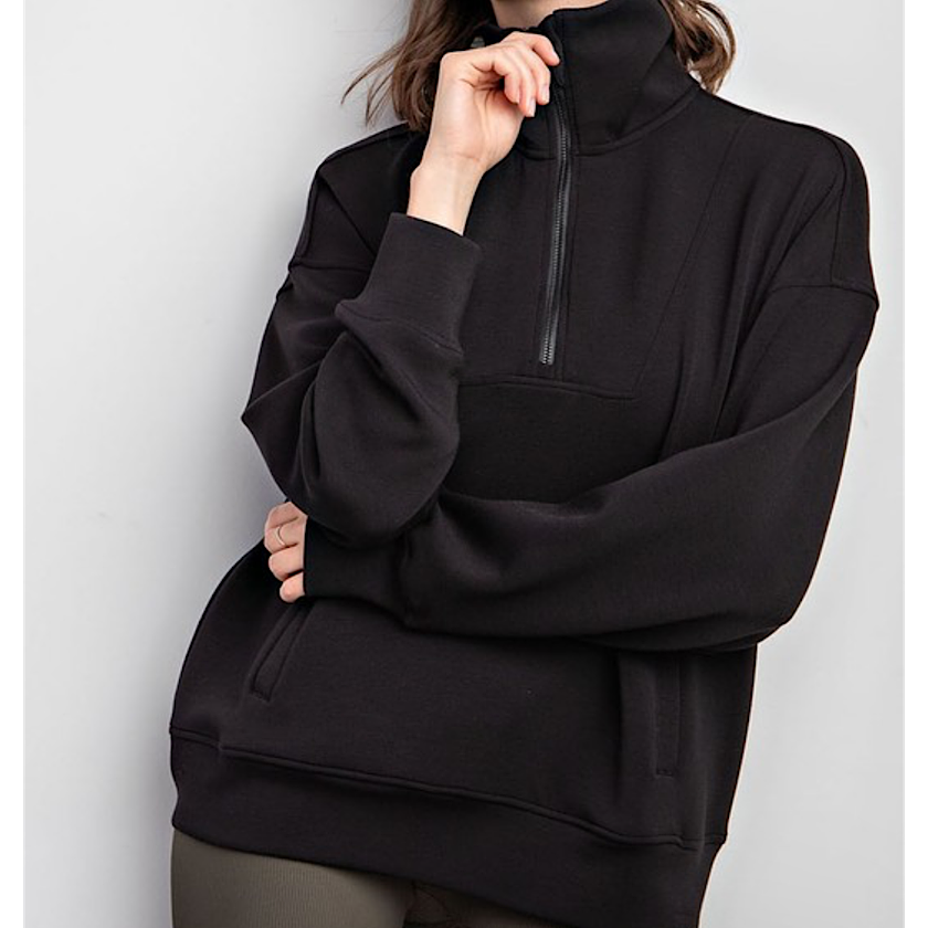 Black  1/4 Zip Pullover