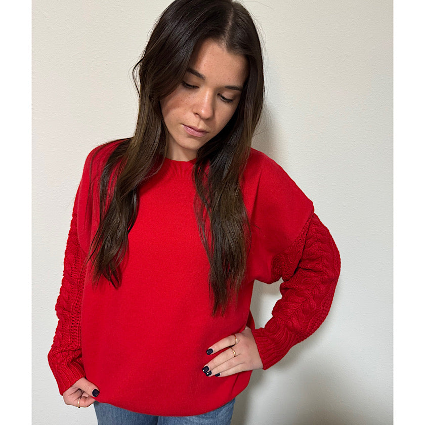 Ruby Cable Knit Sleeve Sweater