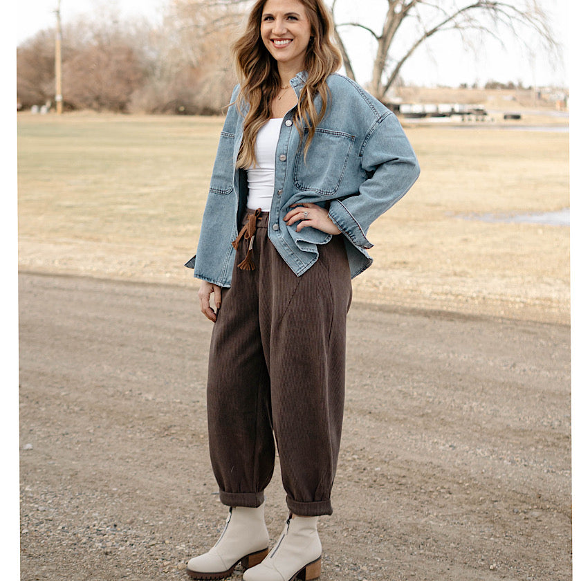 Dad Fit Corduroy Baggy Pants