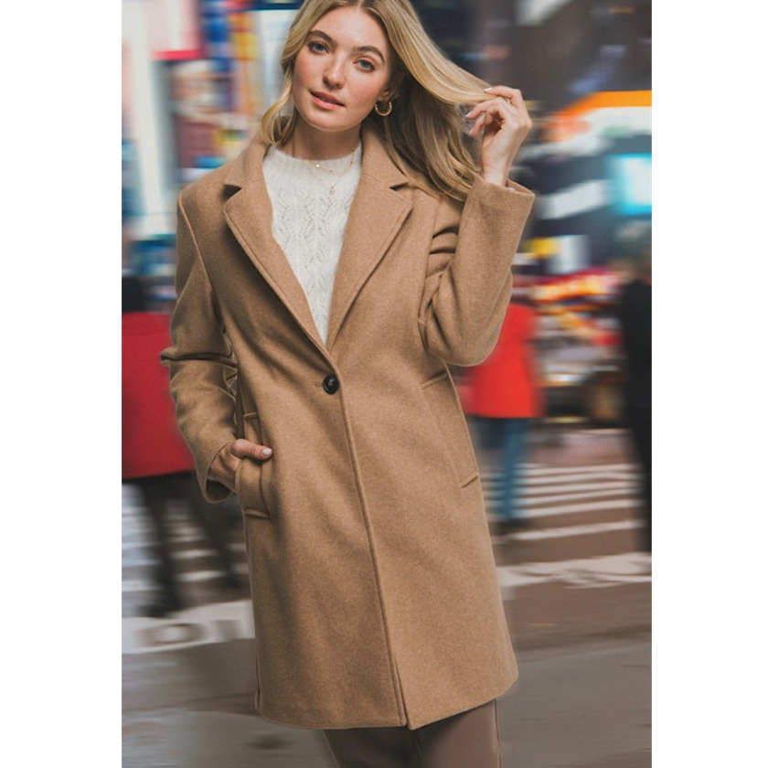Notched Lapel Coat