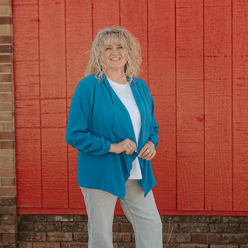 Royal 3/4 Rouched Sleeve Blazer