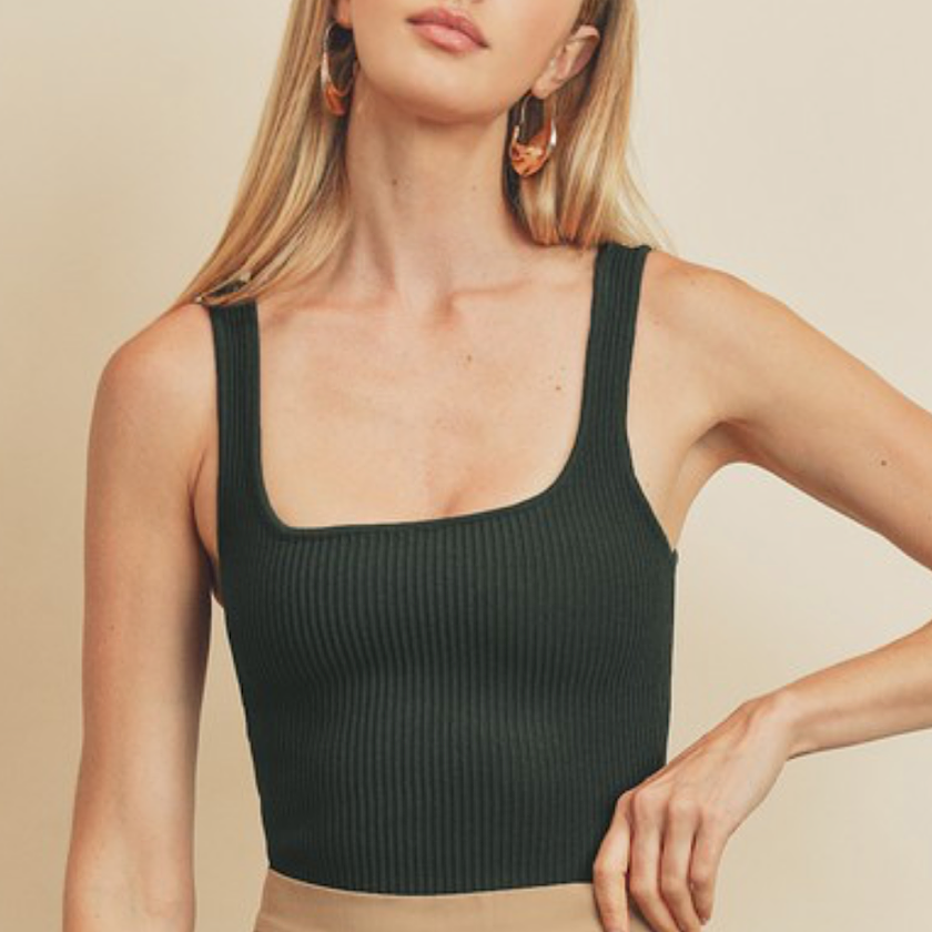 Dark Pine Fair and Square Knit Tank