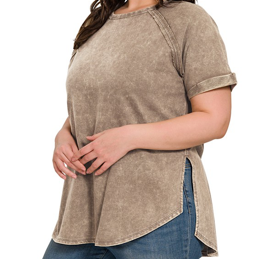 Mocha Acid Wash Top
