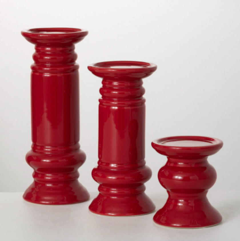 Red Pillar Candleholder