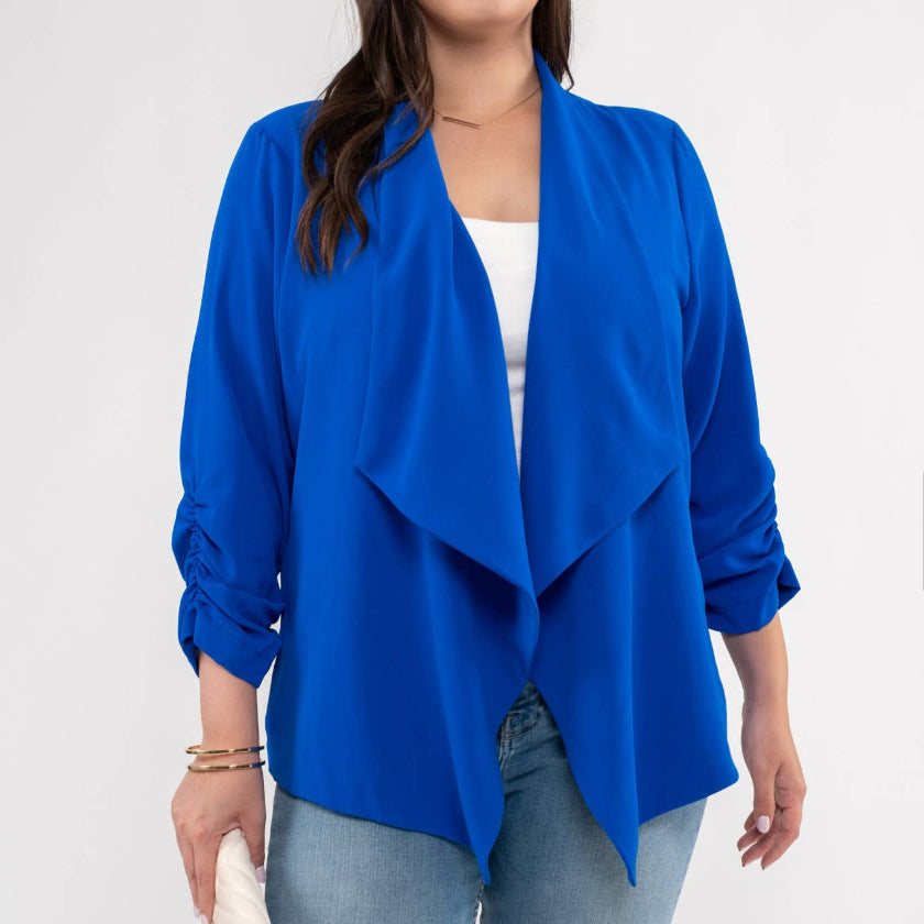 Royal 3/4 Rouched Sleeve Blazer