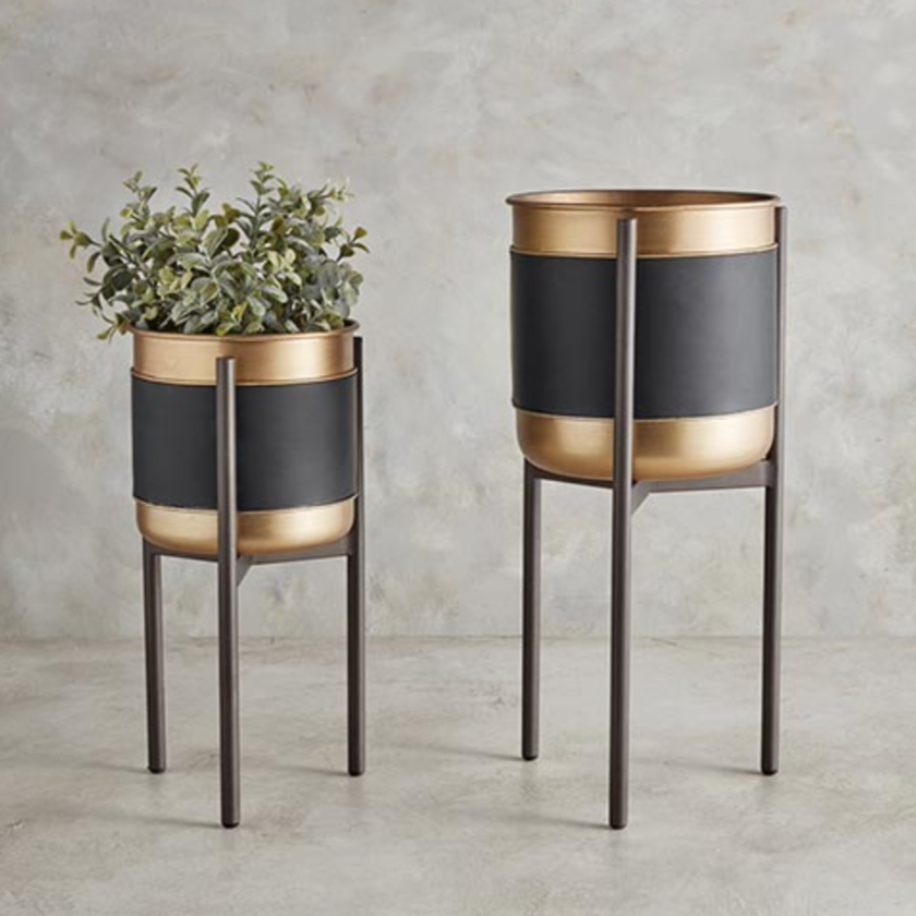 Gold and Black Plant Stand - Small | Faithworks