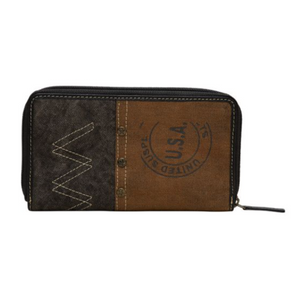 Zipper Brown Wallet - Myra Bag