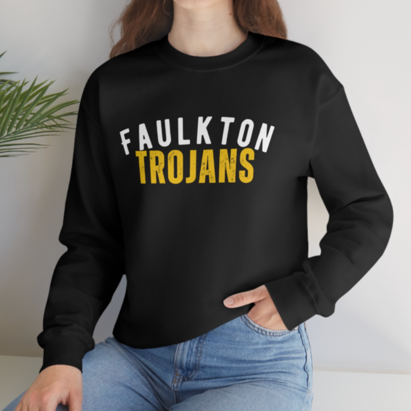 Faulkton Trojans Distressed Crew Neck Sweatshirt | The Shops SD