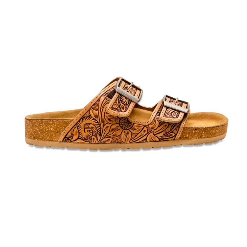Tooled birkenstocks top