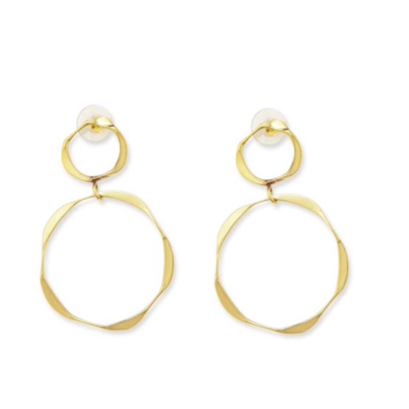 Minesmith Gold Tone Hoop Earrings | Myra Bag | The Shops SD 