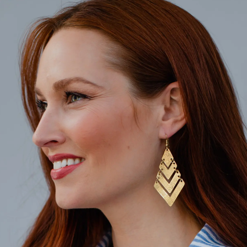 Gold Diamond Shaped Earrings - 720 | The Shops SD