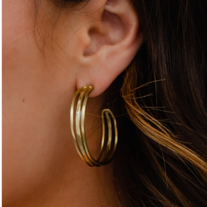 Triple Split Gold Hoops | The Shops SD