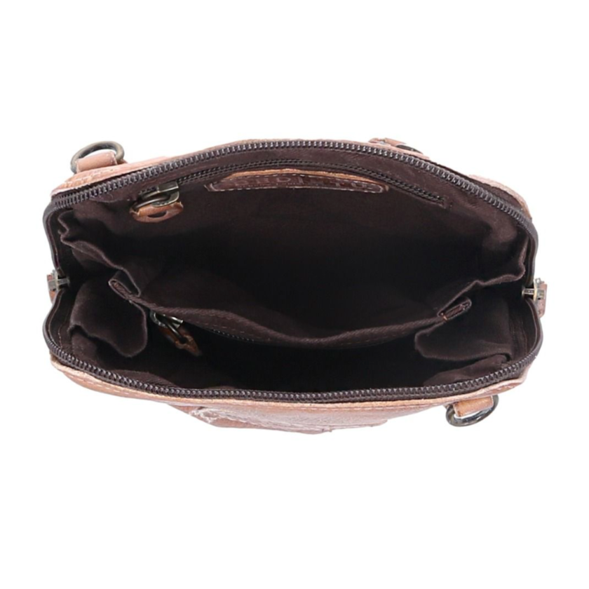 Ventura Genuine Leather Handbag in Tan Rustic Mason | Bed Stu