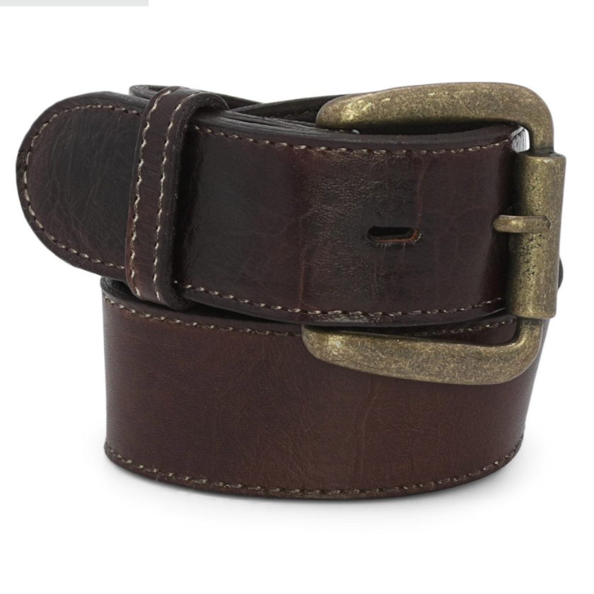 Meander Genuine Leather Belt in Teak Rustic | Bed Stu
