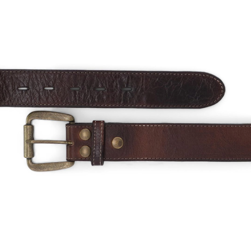 Meander Genuine Leather Belt in Teak Rustic | Bed Stu