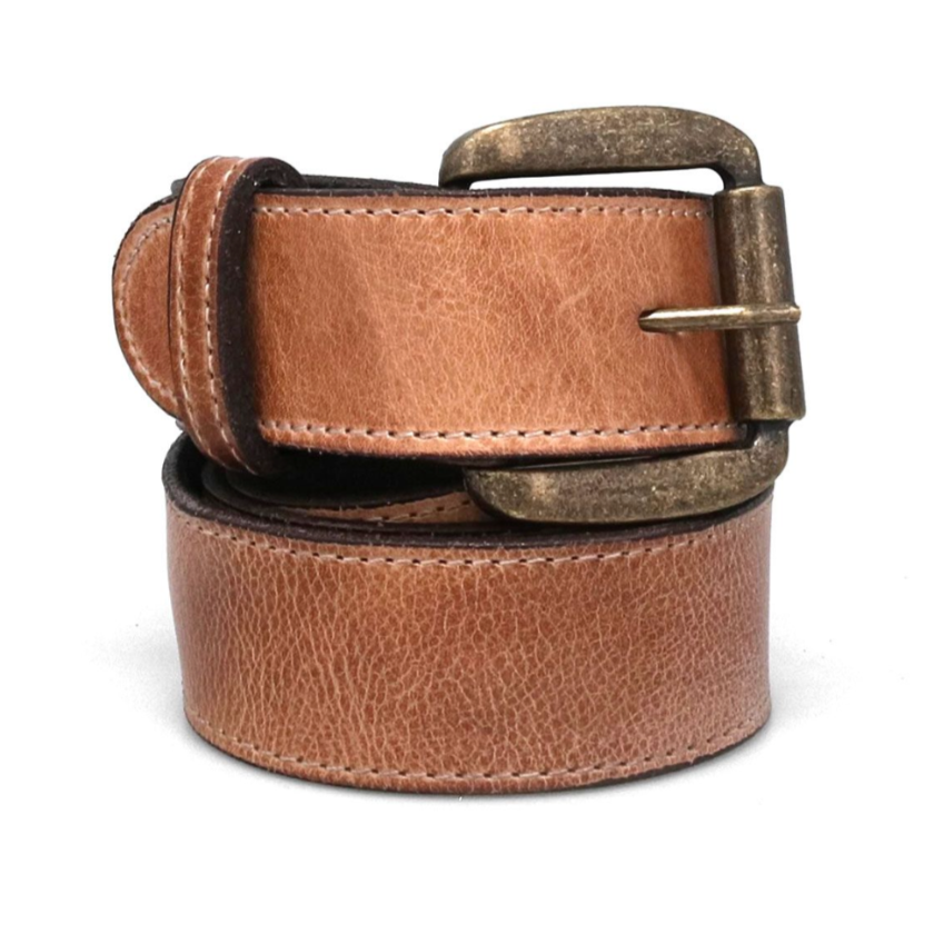Meander Genuine Leather Belt in Tan Rustic | Bed Stu