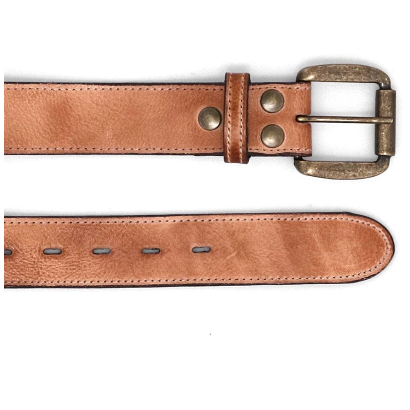 Meander Genuine Leather Belt in Tan Rustic | Bed Stu