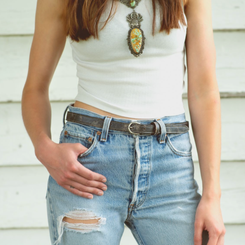 Monae Genuine Leather Belt in Black Lux | Bed Stu