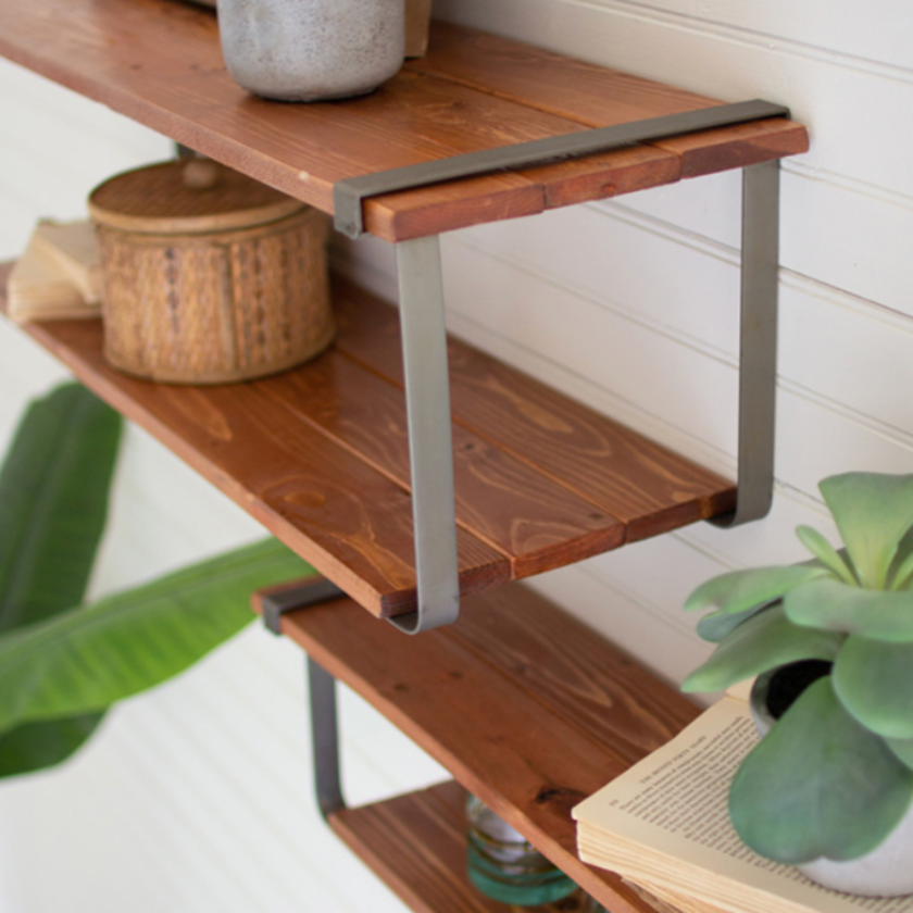 Recycled Wood and Metal Shelf | Small & Large