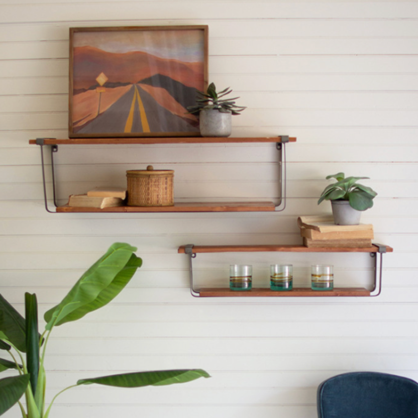 Recycled Wood and Metal Shelf | Small & Large