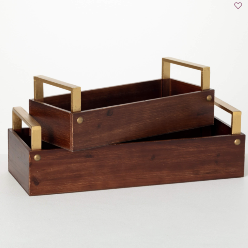 Modern Wood Tray with Handle