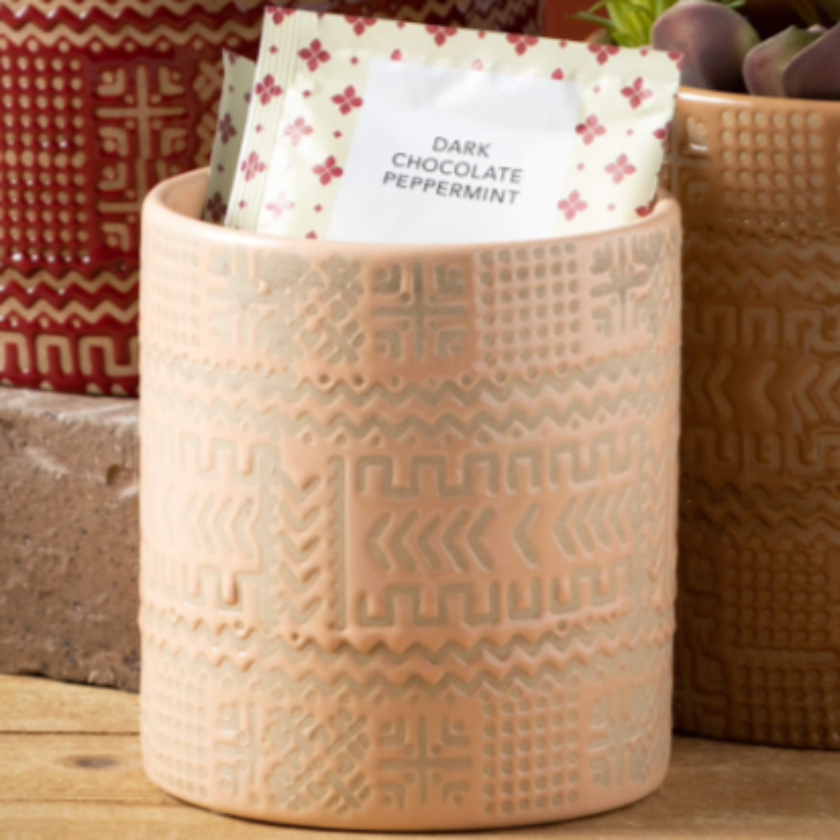 AZTEC TRIBAL PATTERN POT TRIO