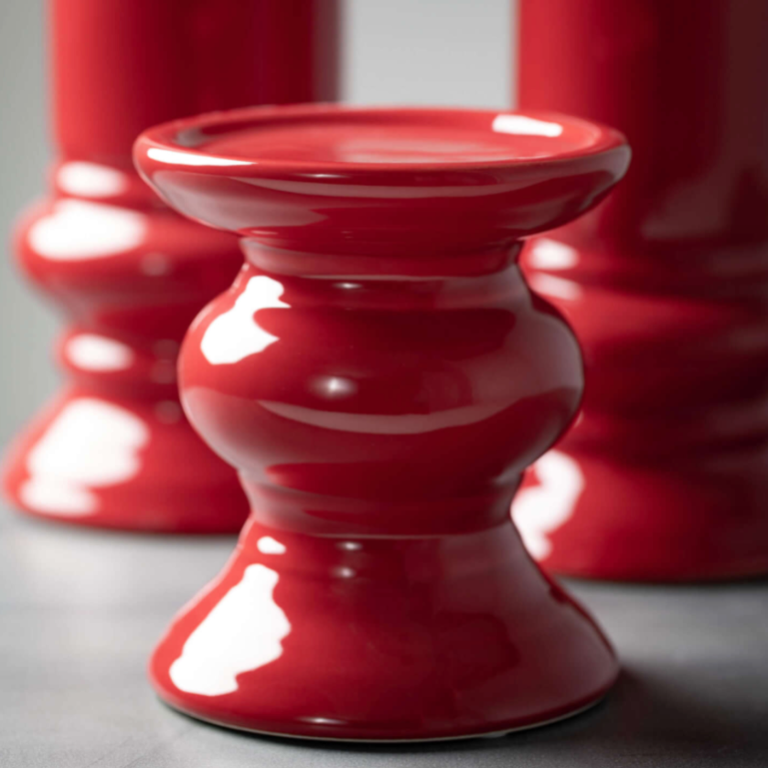 Red Pillar Candleholder