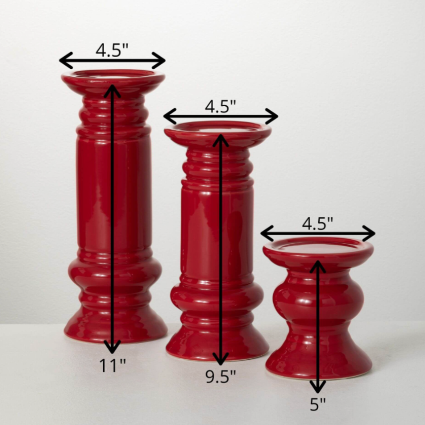 Red Pillar Candleholder