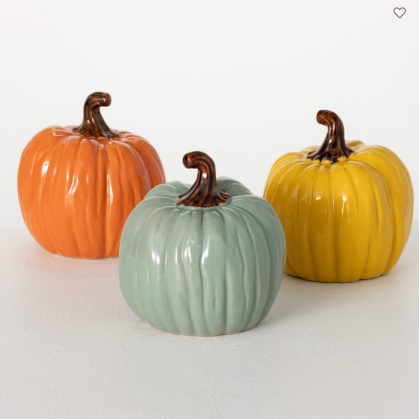 Colored Stoneware Pumpkins
