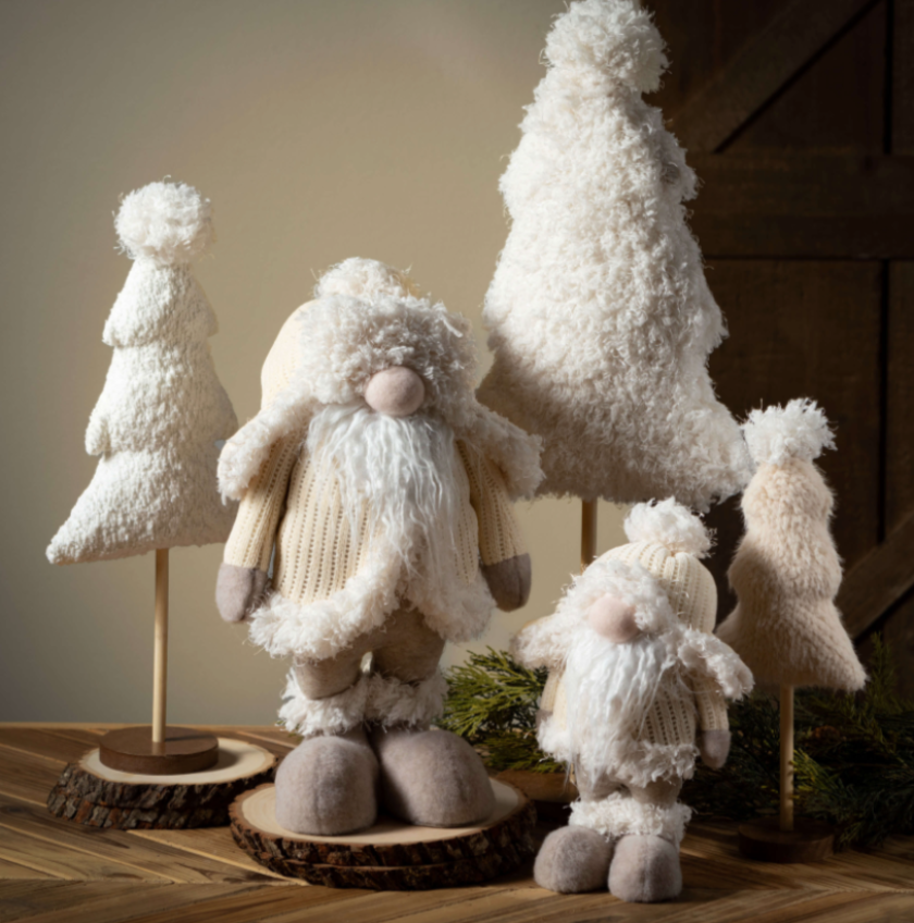 Plush White Christmas Tree Figurine