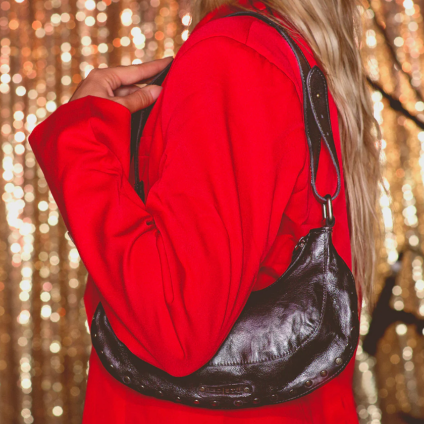 Madre Genuine Leather Handbag in Black | Bed Stu