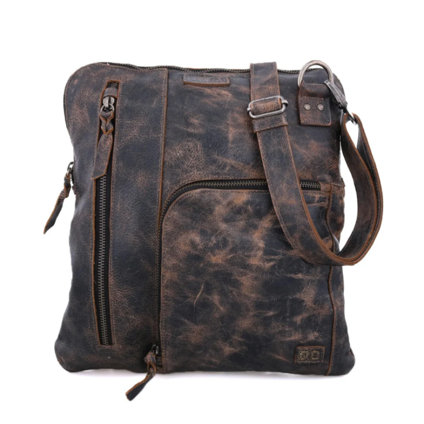 Aiken Genuine Leather Handbag in Black Lux | Bed Stu